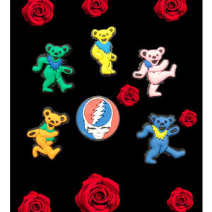 Grateful Dead Croc Charms - Steal Your Face - Dancing Bears - 6 Pieces